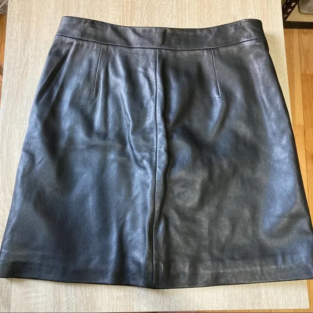 nwt All Saints Setal Leather Skirt size US 6 Black Edgy Moto Mini NEW High waist